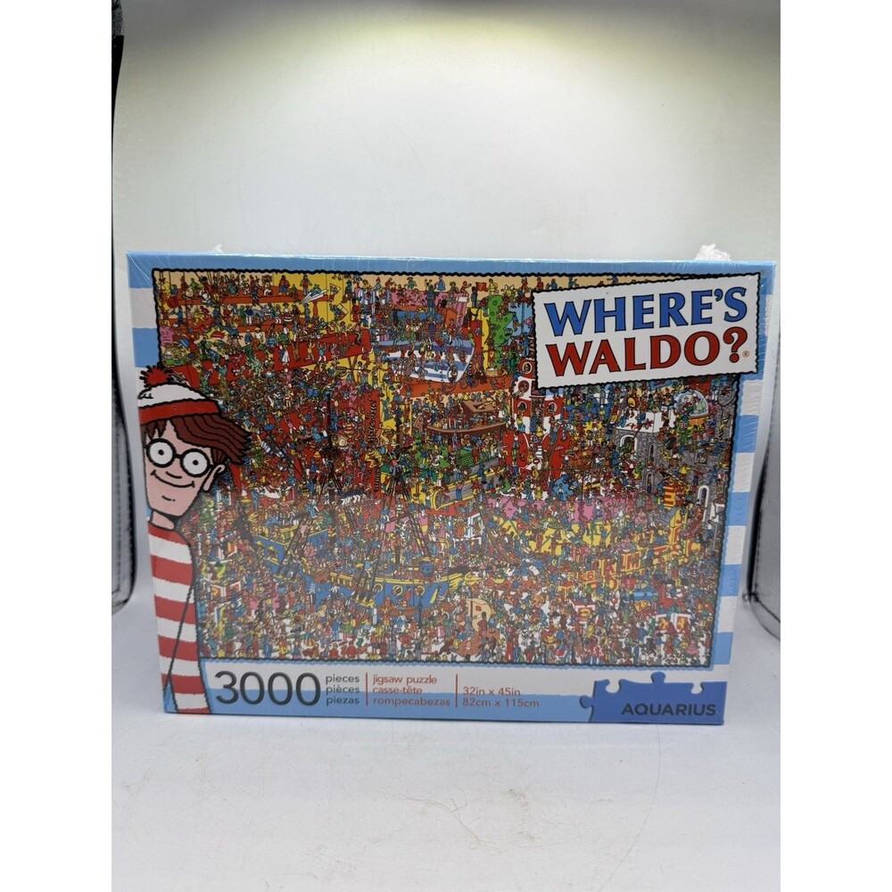 Aquarius Where's Waldo 3000 Piece Jigsaw Puzzle 32" x 45" New Sealed Box